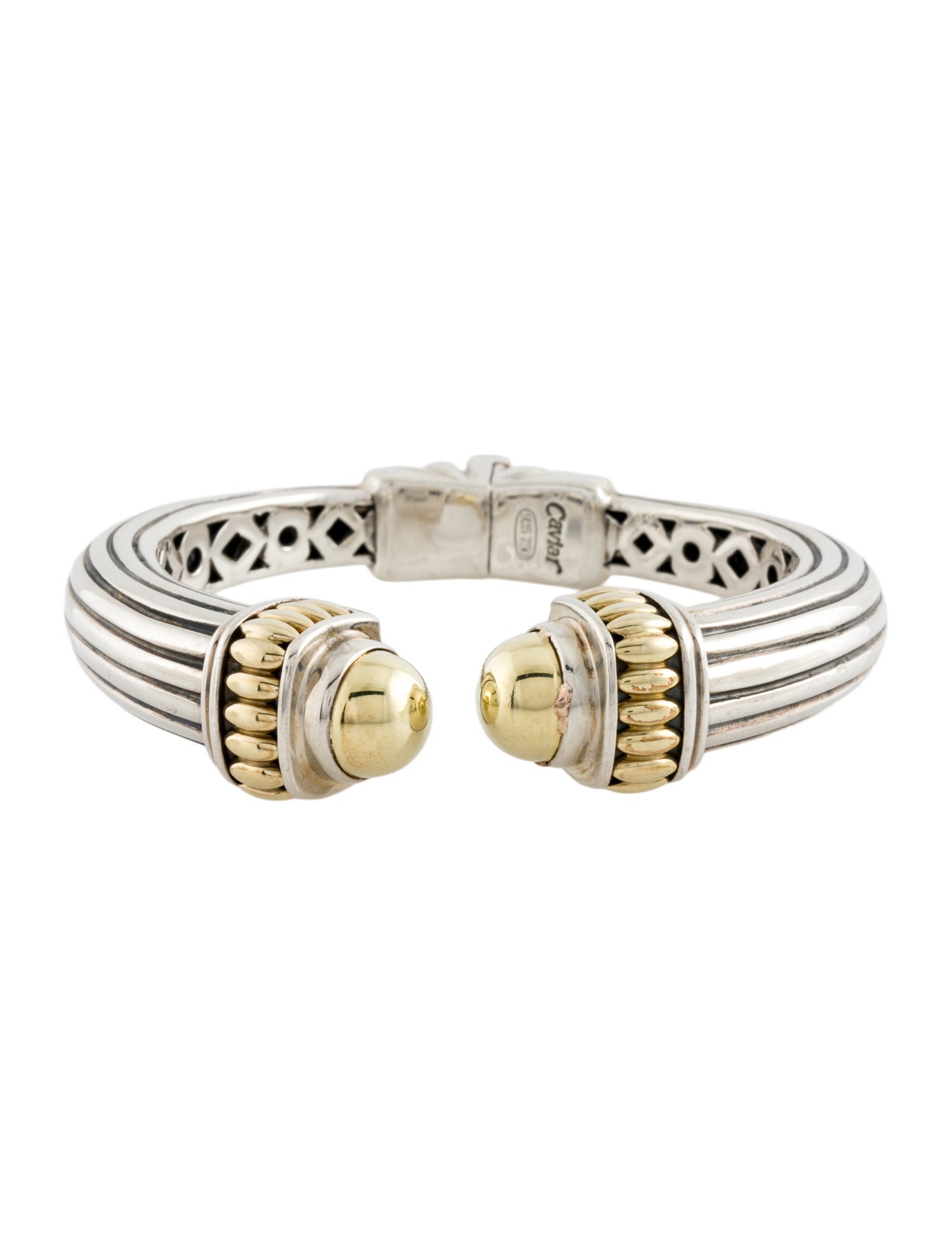 Lagos Two-Tone Hinged Cuff Bracelet