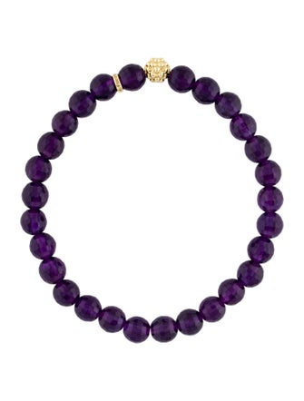 Lagos Caviar Icon 18K Amethyst Slip-On Station Bead Bracelet
