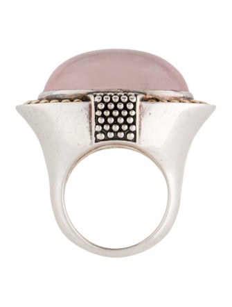 Lagos Rose Quartz Caviar Cocktail Ring