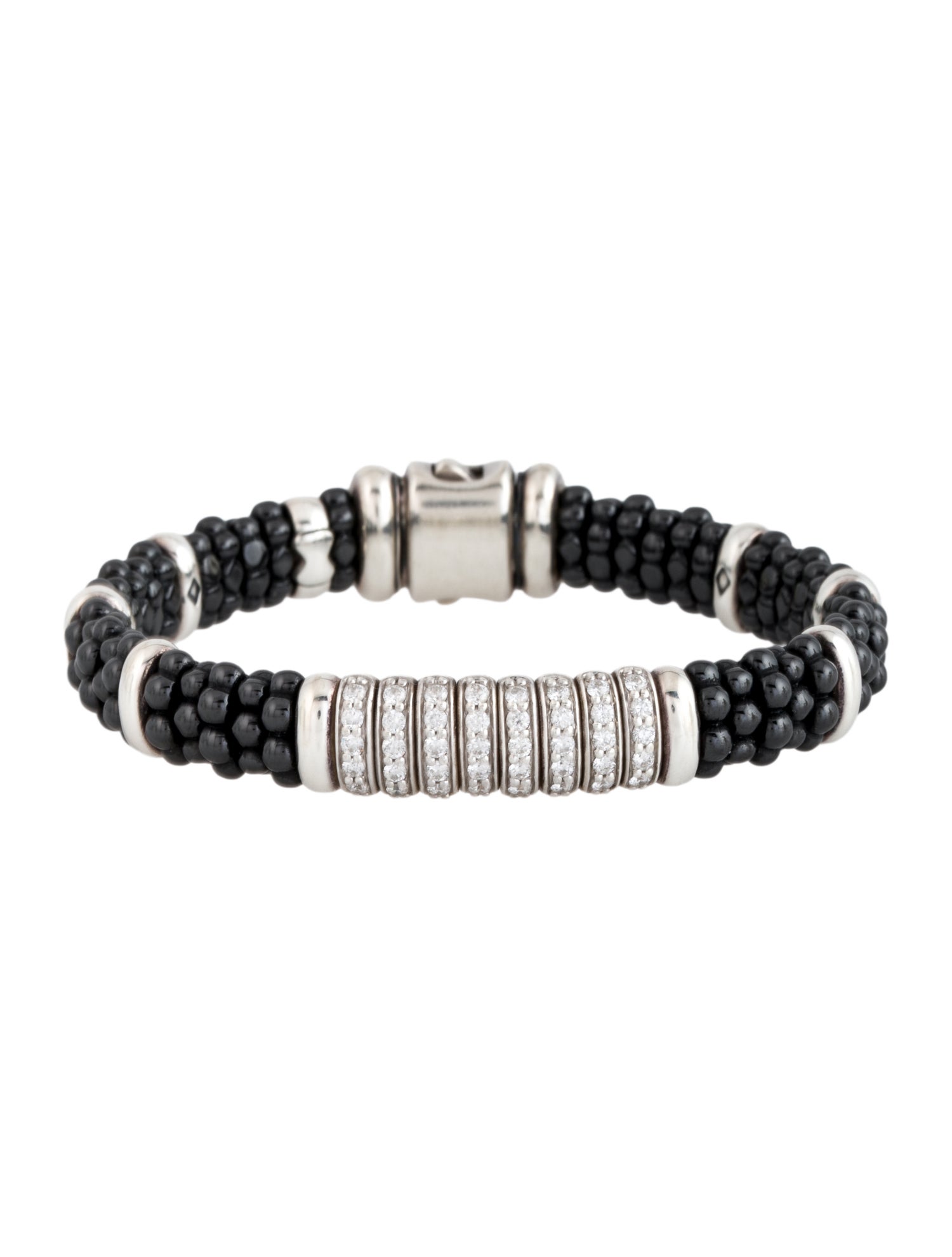 Lagos Ceramic & Diamond Caviar Bracelet