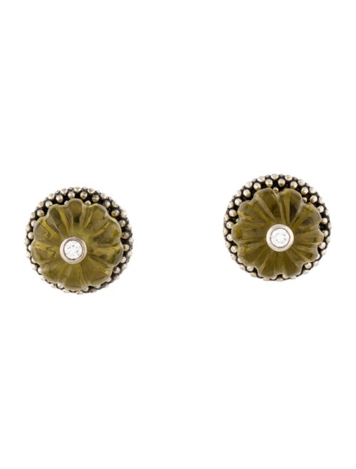 Lagos Quartz & Diamond Stud Earrings