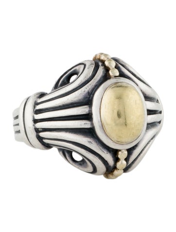 Lagos Cocktail Ring Two-Tone Caviar 5.25