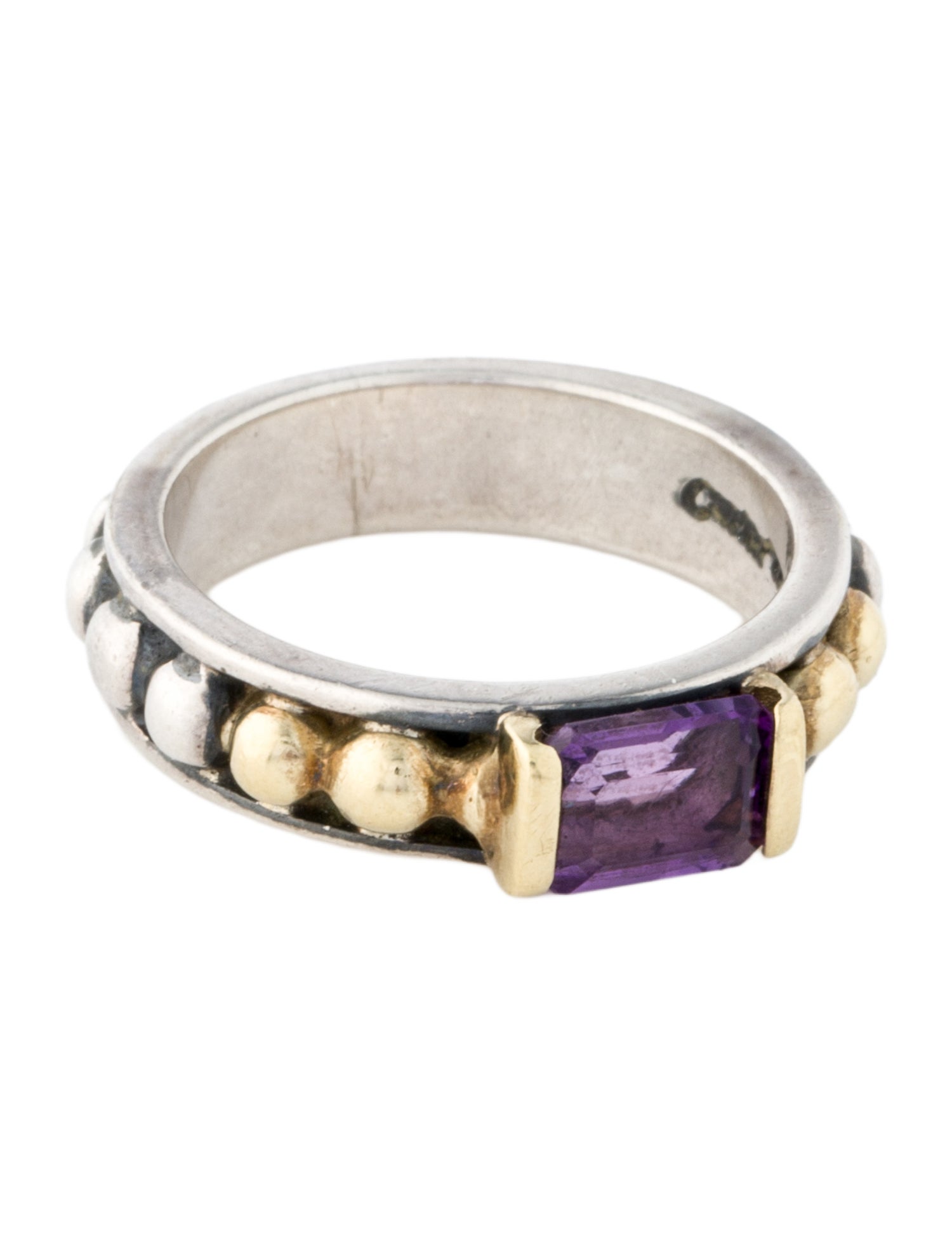 Lagos Amethyst Caviar Ring
