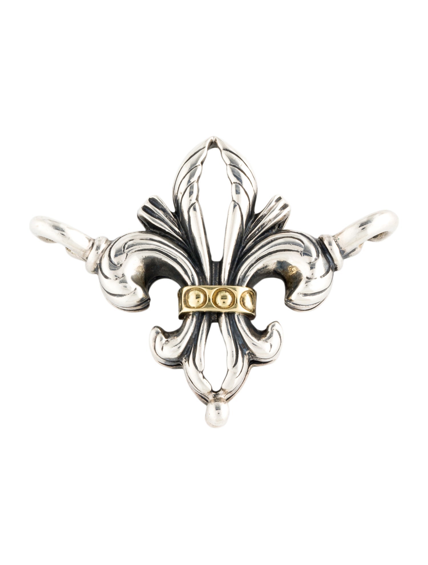 Lagos Two-Tone Fleur De Lis Pendant