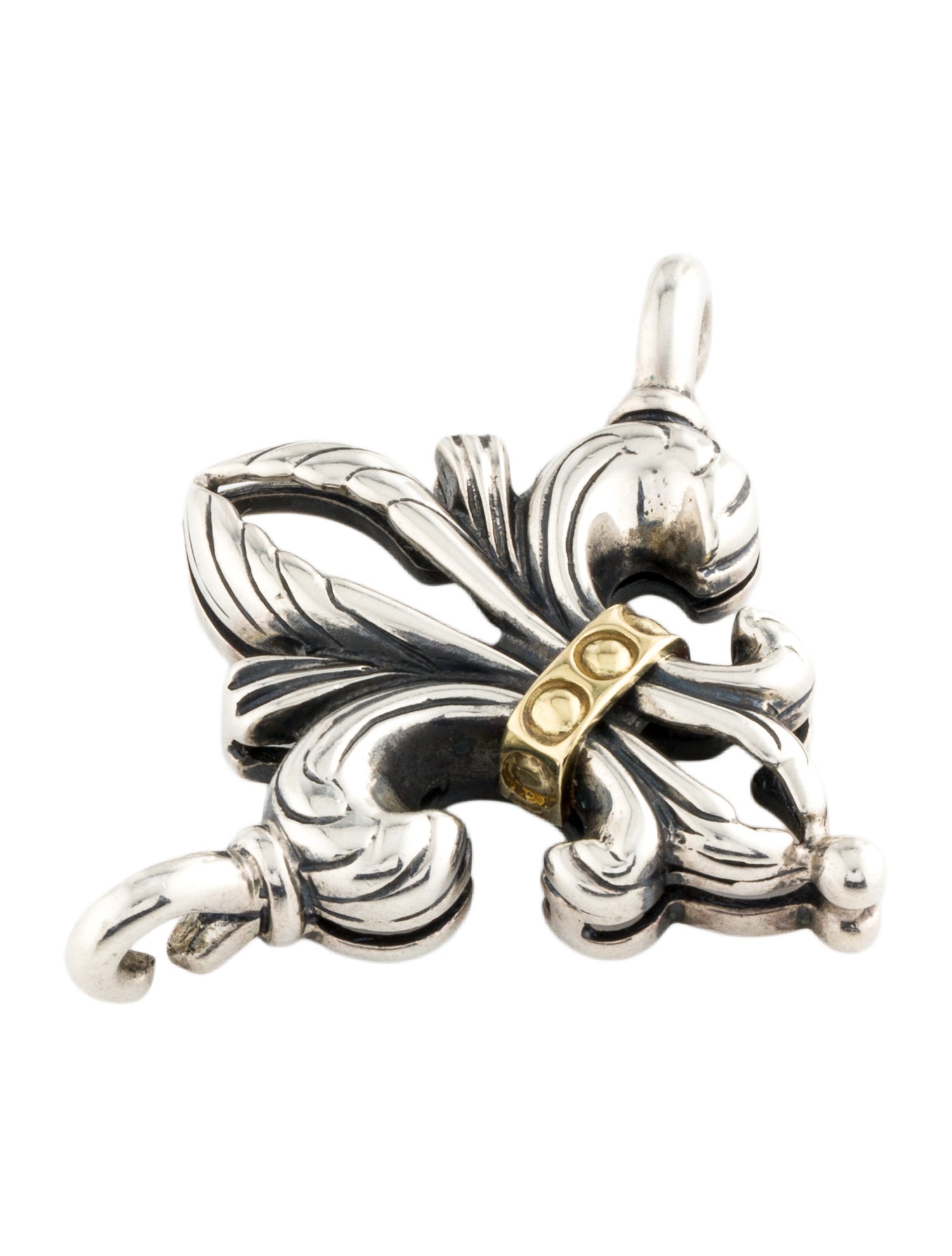 Lagos Two-Tone Fleur De Lis Pendant