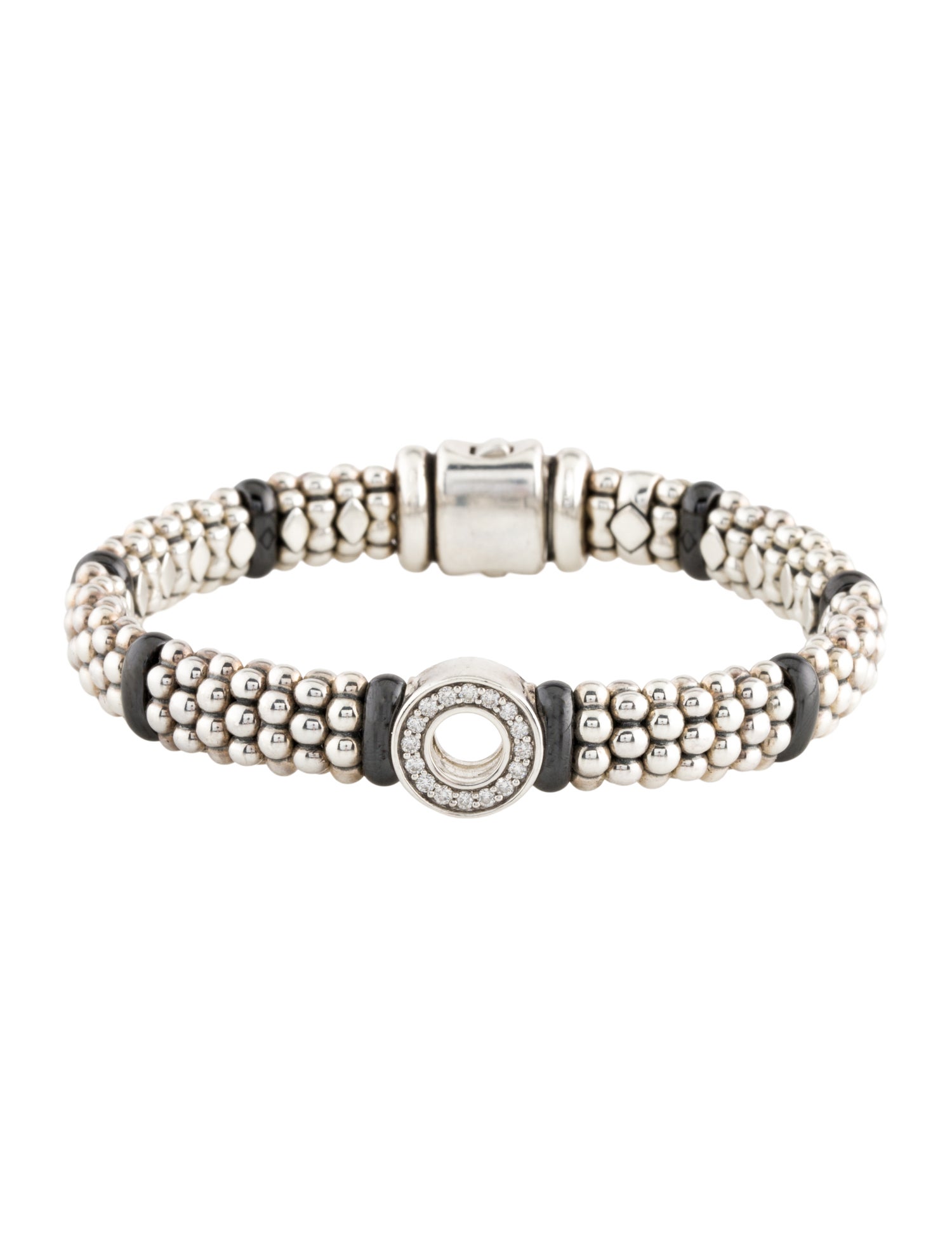 Lagos Ceramic & Diamond Circle Bracelet