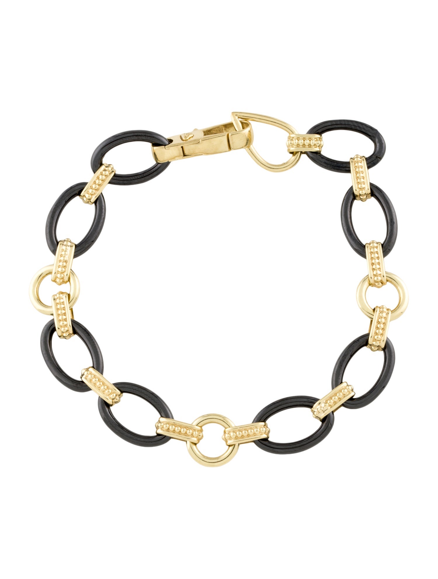 Lagos 18K Ceramic Meridian Link Bracelet