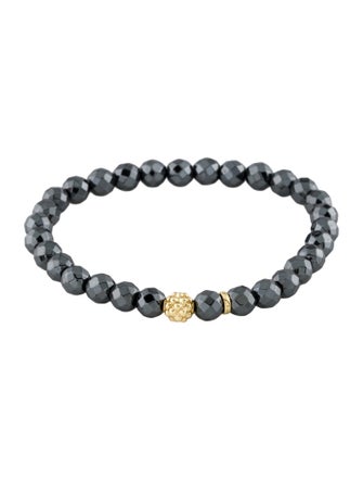 Lagos 18K Hematite Caviar Station Bead Bracelet