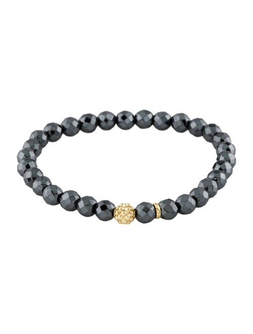 Lagos 18K Hematite Caviar Station Bead Bracelet