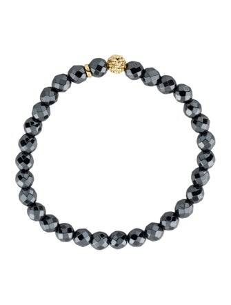 Lagos 18K Hematite Caviar Station Bead Bracelet