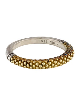 Lagos Two-Tone Signature Caviar Beaded Stacking Ring