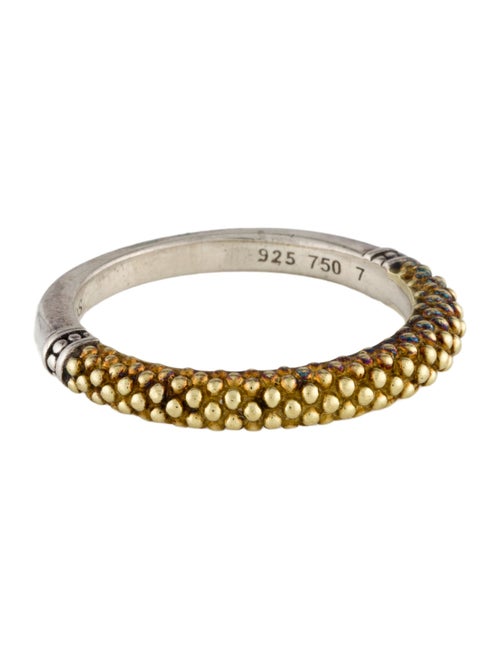 Lagos Two-Tone Signature Caviar Beaded Stacking Ring