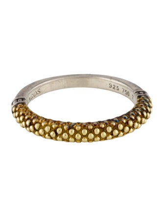 Lagos Two-Tone Signature Caviar Beaded Stacking Ring