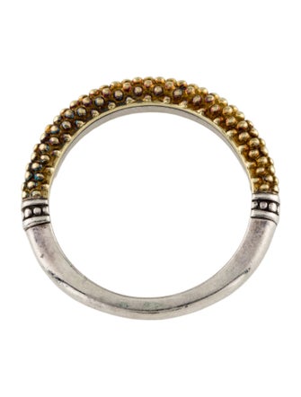 Lagos Two-Tone Signature Caviar Beaded Stacking Ring