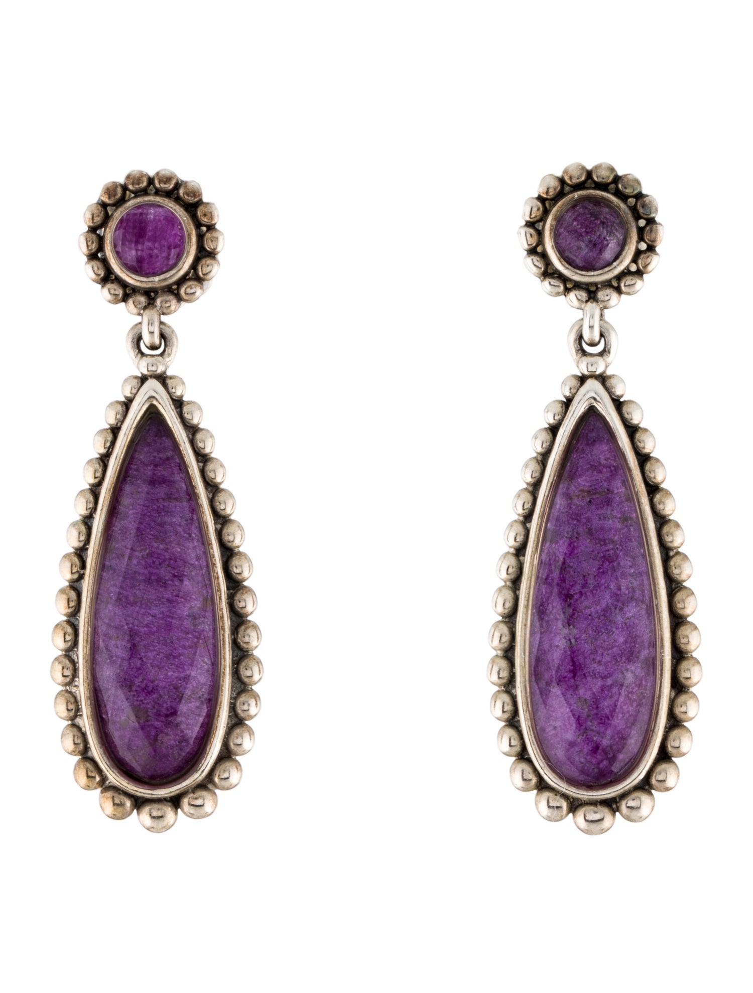 Lagos Quartz Charioite Doublet Drop Earrings