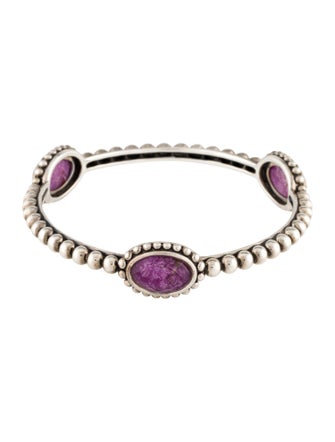 Lagos Quartz Charoite Doublet Oval Bangle