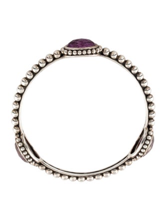Lagos Quartz Charoite Doublet Oval Bangle