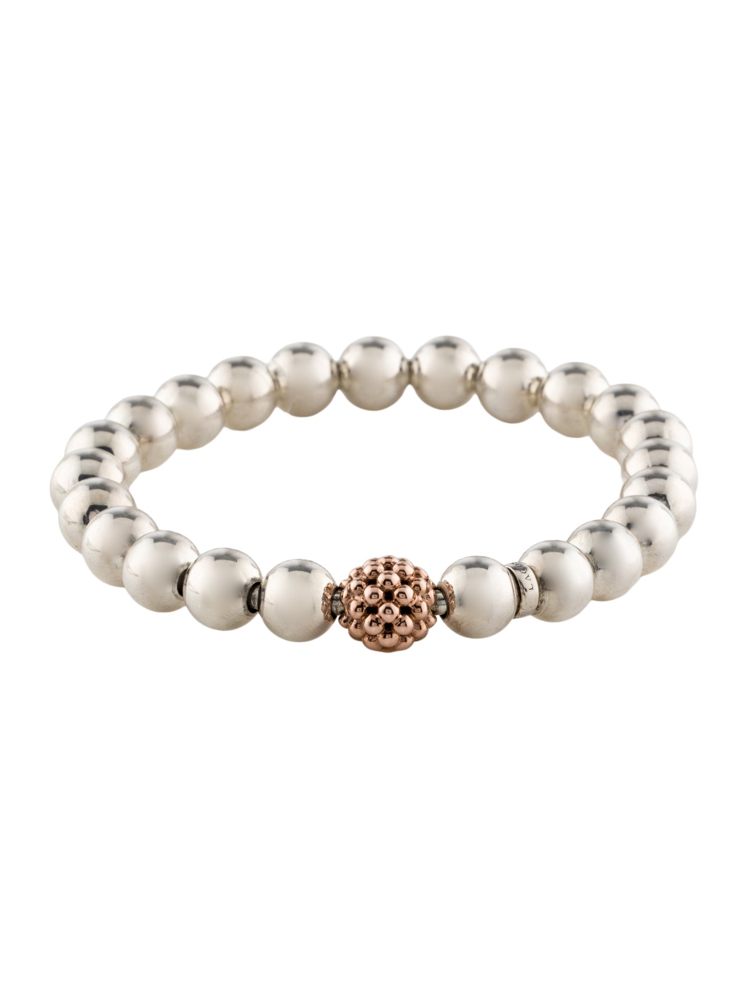 Lagos Two-Tone Caviar Stretch Beaded Bracelet