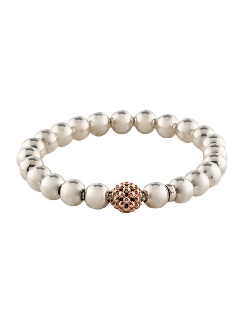 Lagos Two-Tone Caviar Stretch Beaded Bracelet