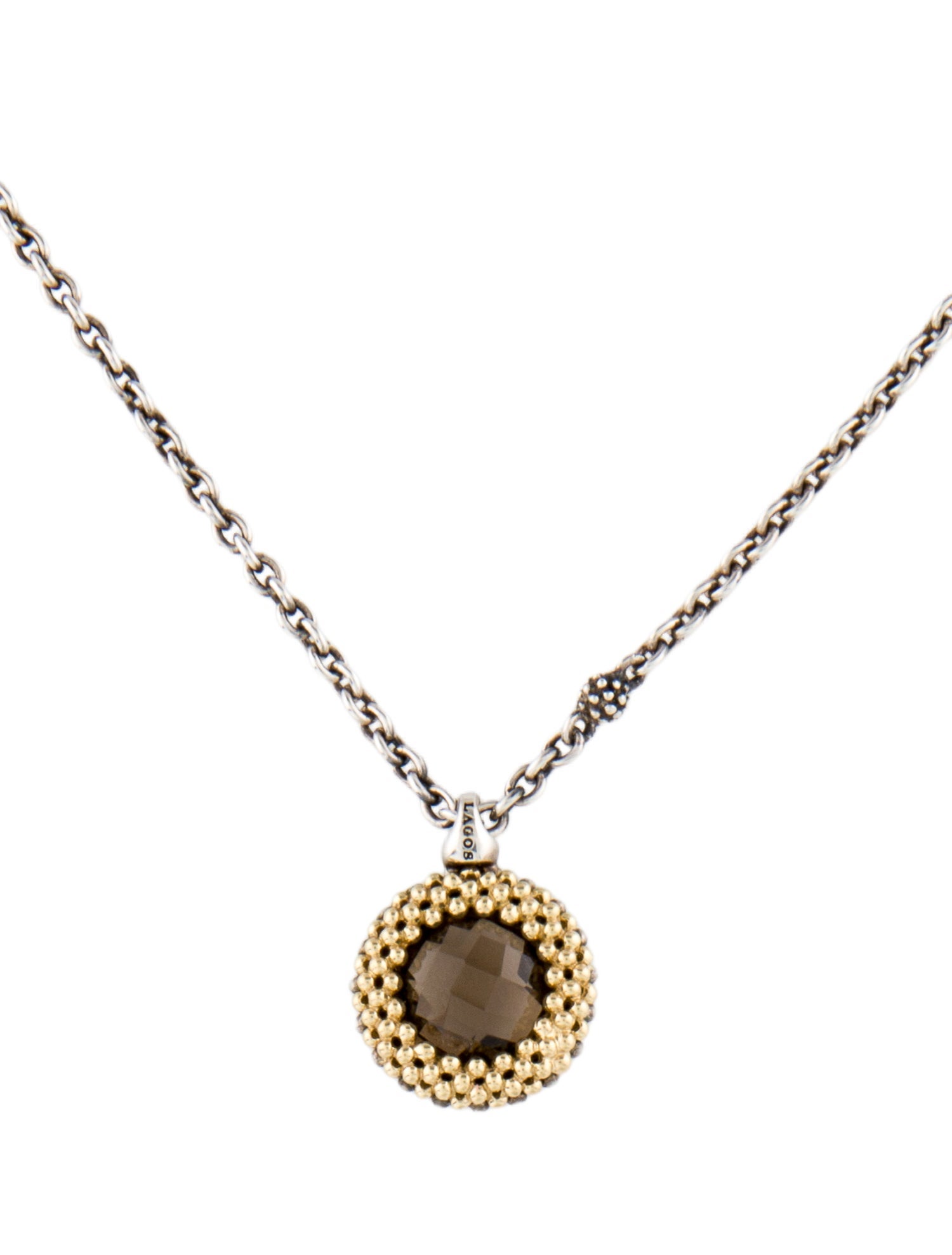 Lagos Two-Tone Smokey Quartz Pendant Necklace