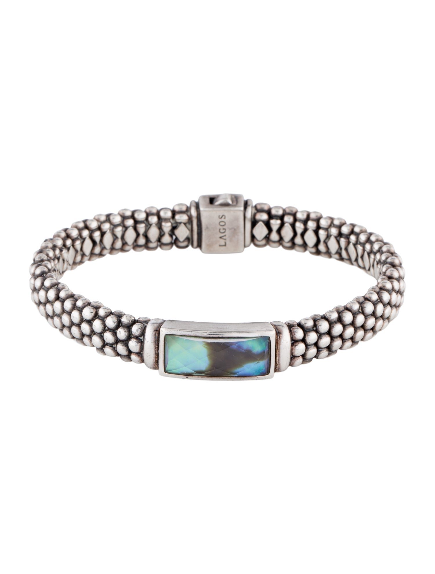 Lagos Abalone & Quartz Doublet Maya Caviar Rope Bracelet