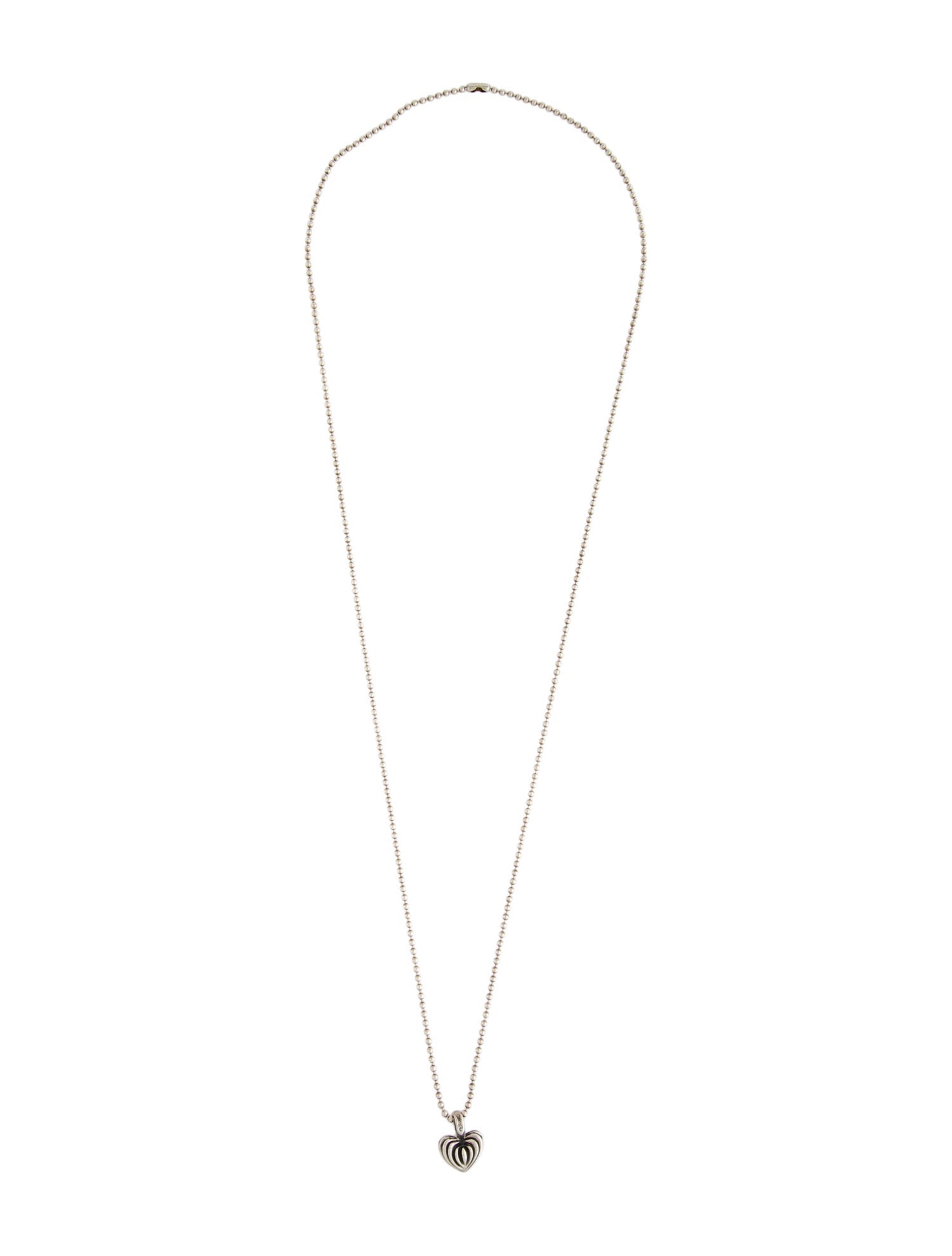 Lagos Caviar Fluted Heart Pendant Necklace