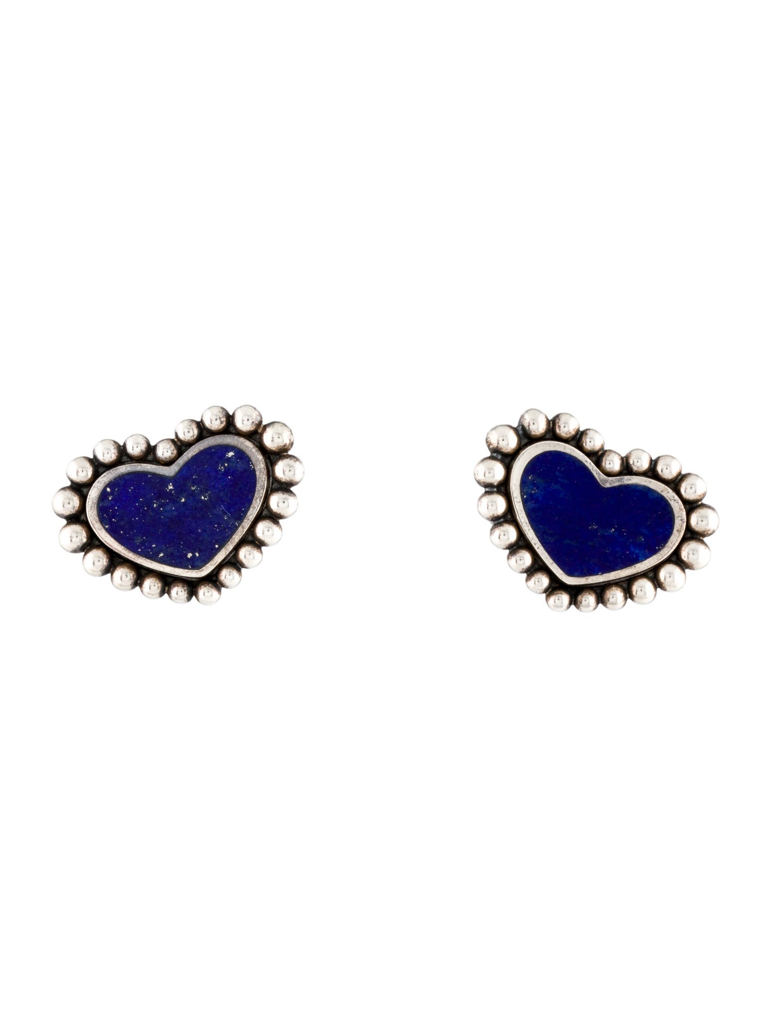 Lagos Lapis Lazuli Heart Stud Earrings