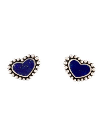 Lagos Lapis Lazuli Heart Stud Earrings