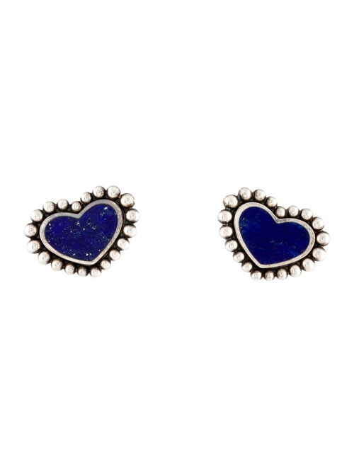 Lagos Lapis Lazuli Heart Stud Earrings