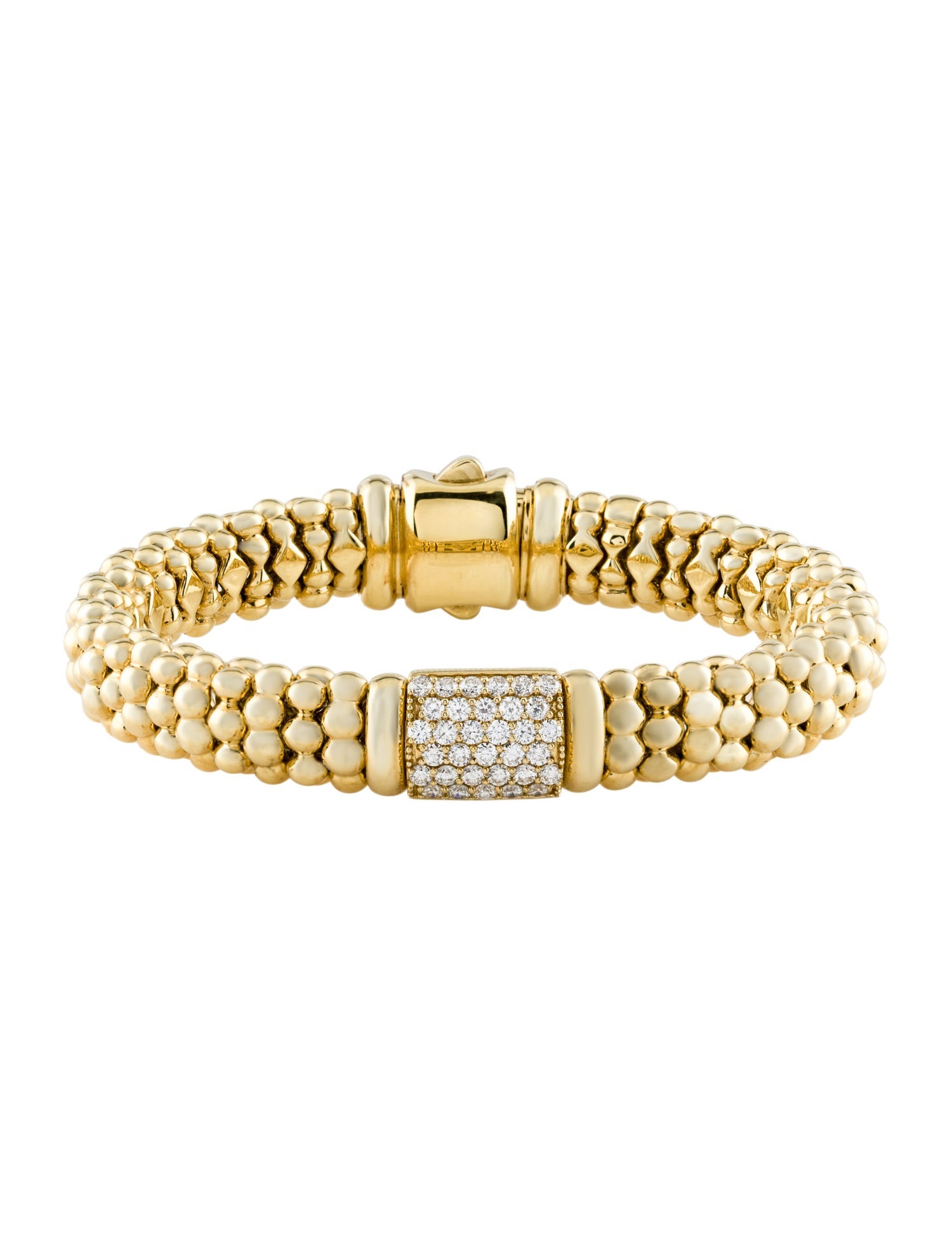 Lagos 18K Diamond Caviar Bracelet