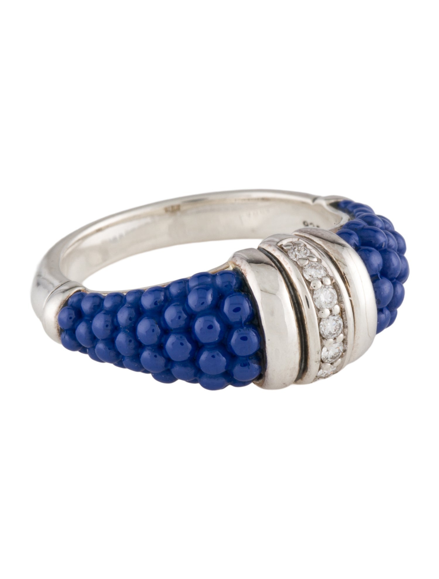 Lagos Diamond & Ceramic Ultramarine Stacking Ring