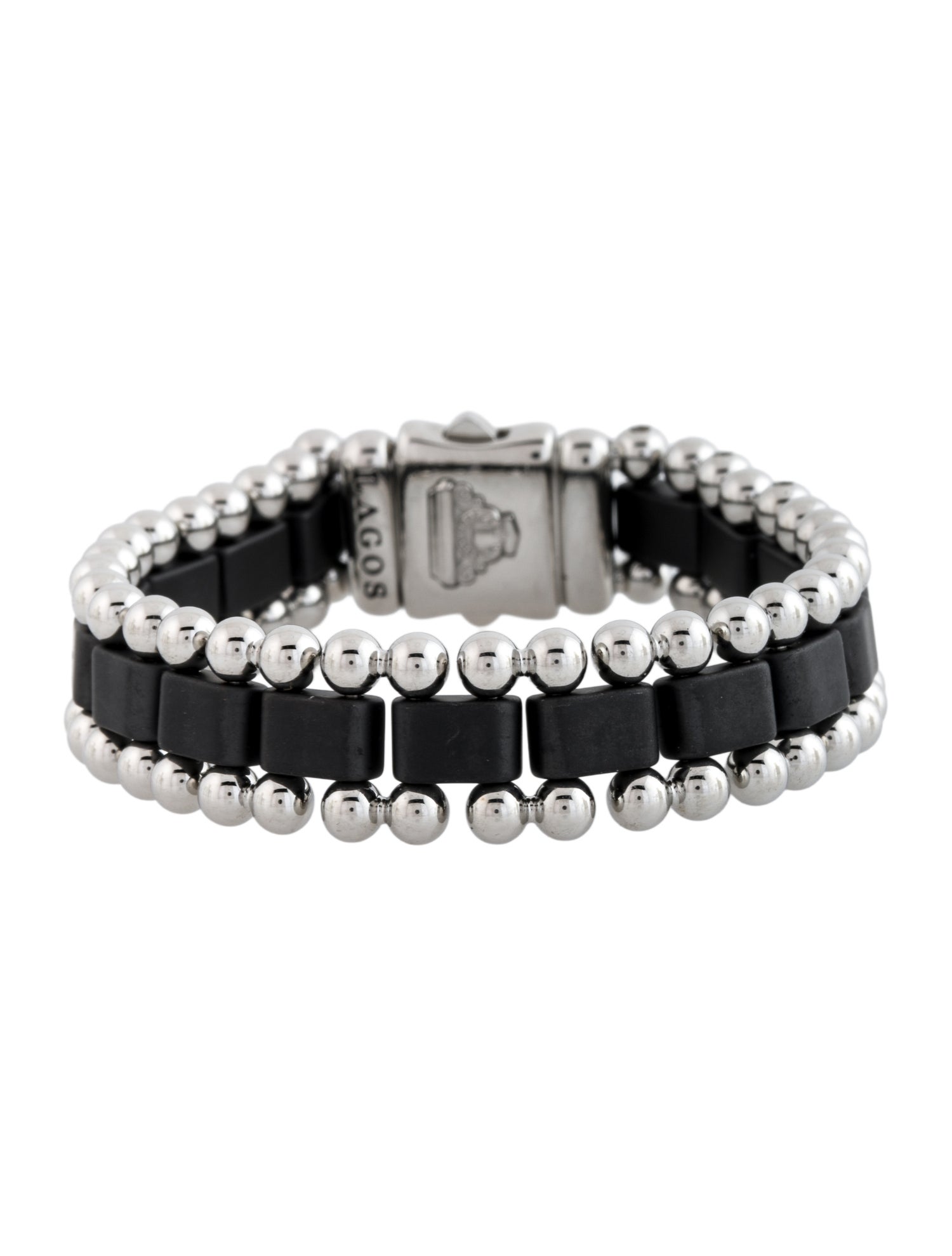Lagos Stainless Steel Ceramic Anthem Link Bracelet