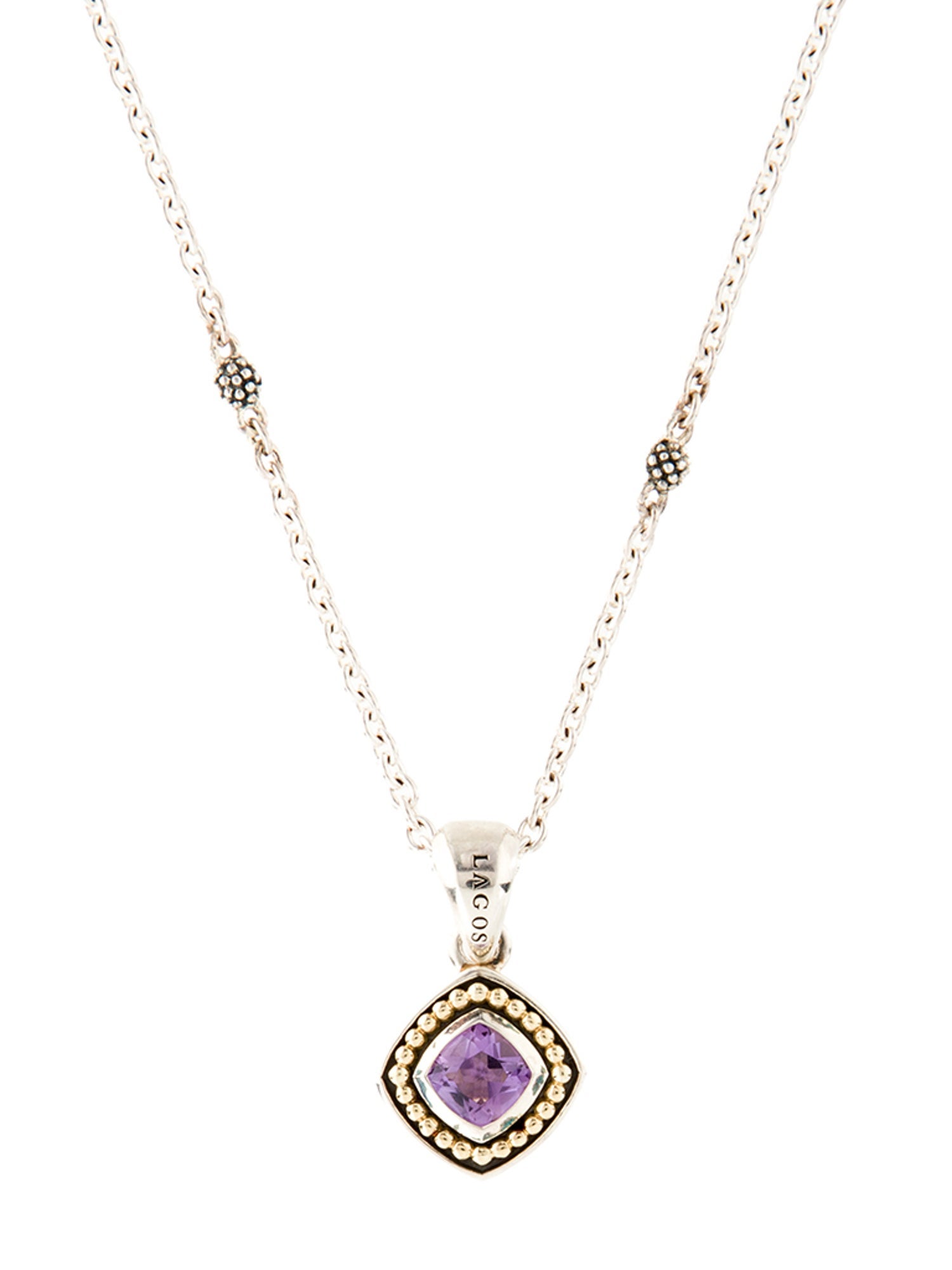 Lagos Two-Tone Amethyst Pendant Necklace