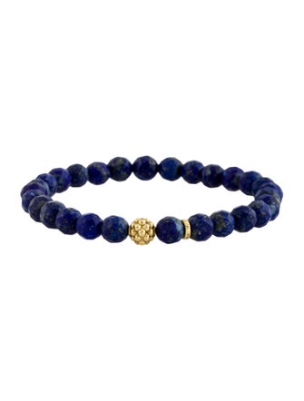 Lagos 18K Lapis Lazuli Stretch Bead Bracelet