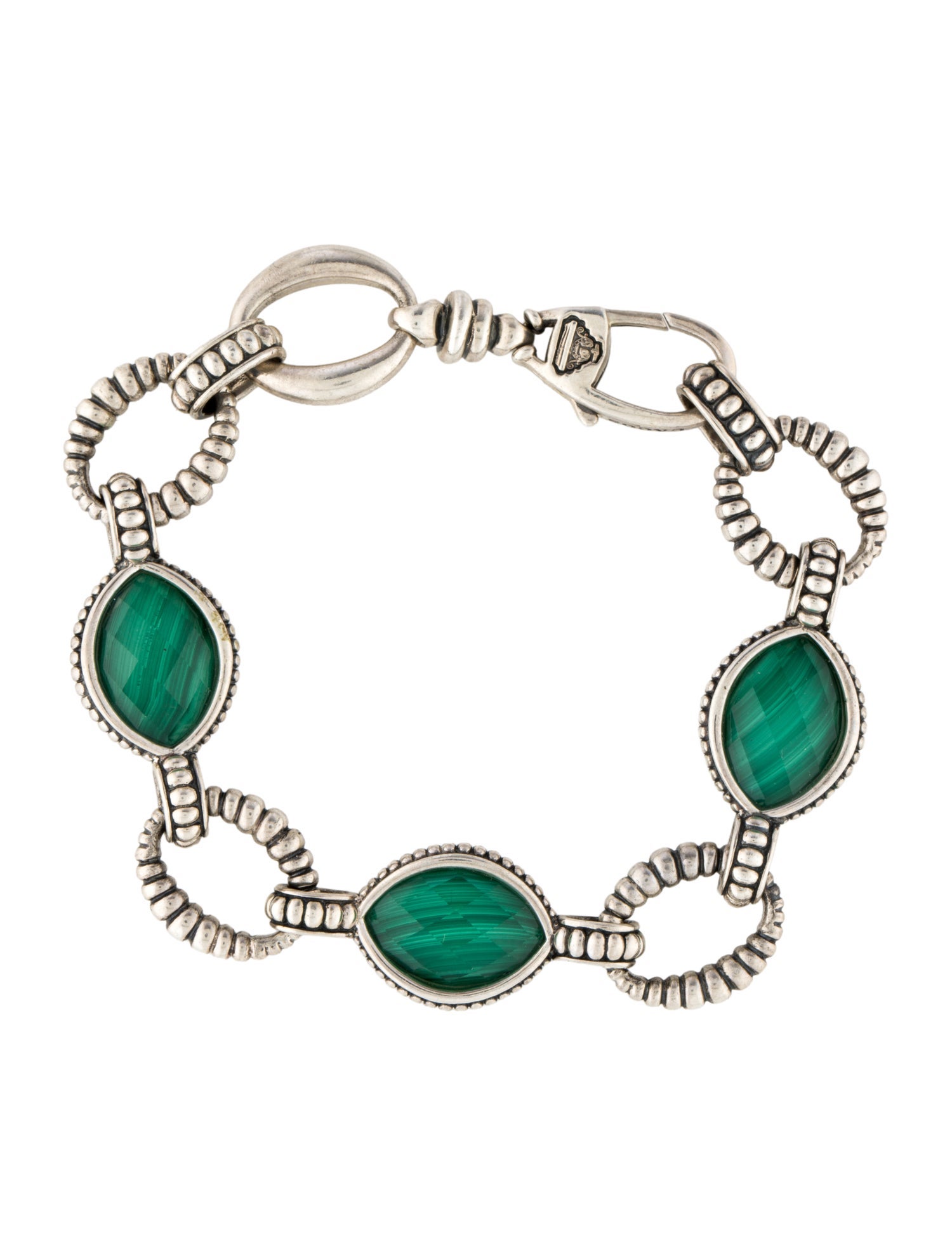 Lagos Quartz & Malachite Doublet Venus Link Bracelet