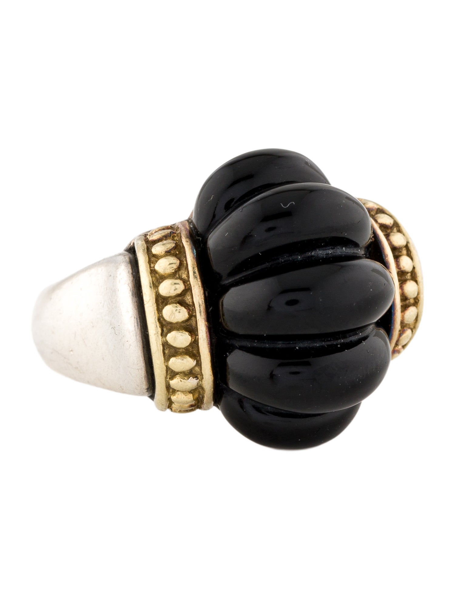 Lagos Onyx Fluted Cocktail Ring