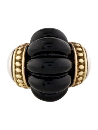 Lagos Onyx Fluted Cocktail Ring