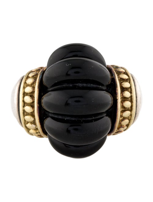 Lagos Onyx Fluted Cocktail Ring