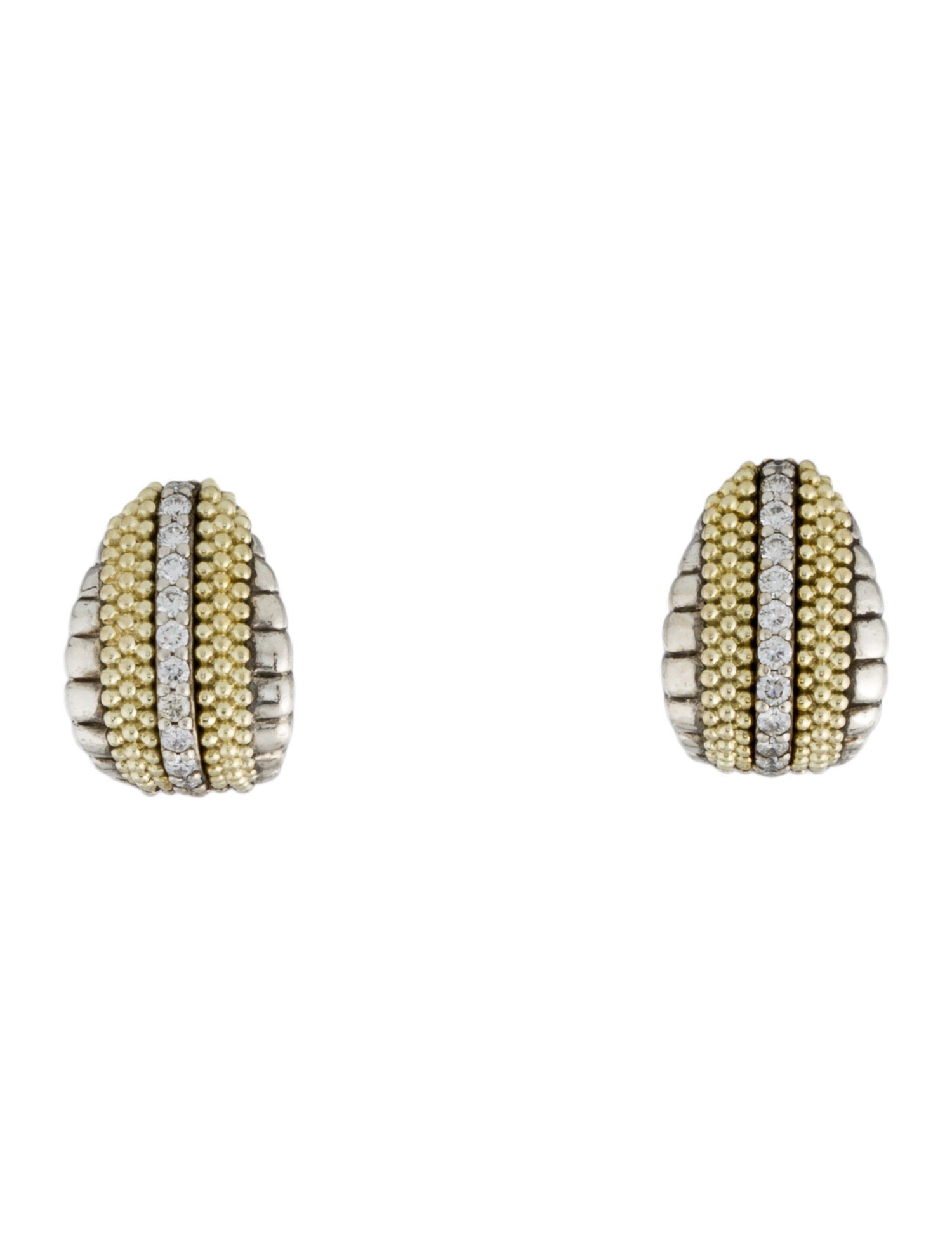 Lagos Two-Tone Diamond Earclip Earrings