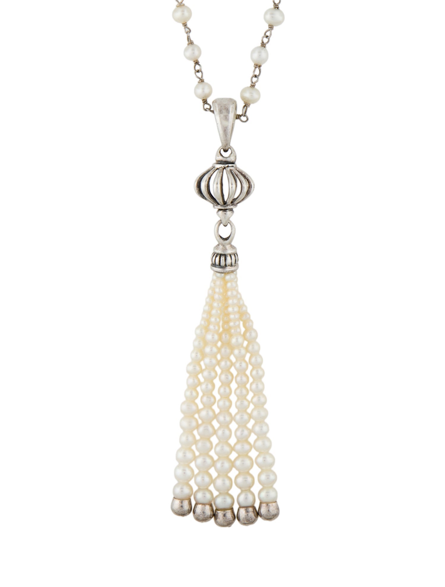 Lagos Pearl Tassel Pendant Necklace