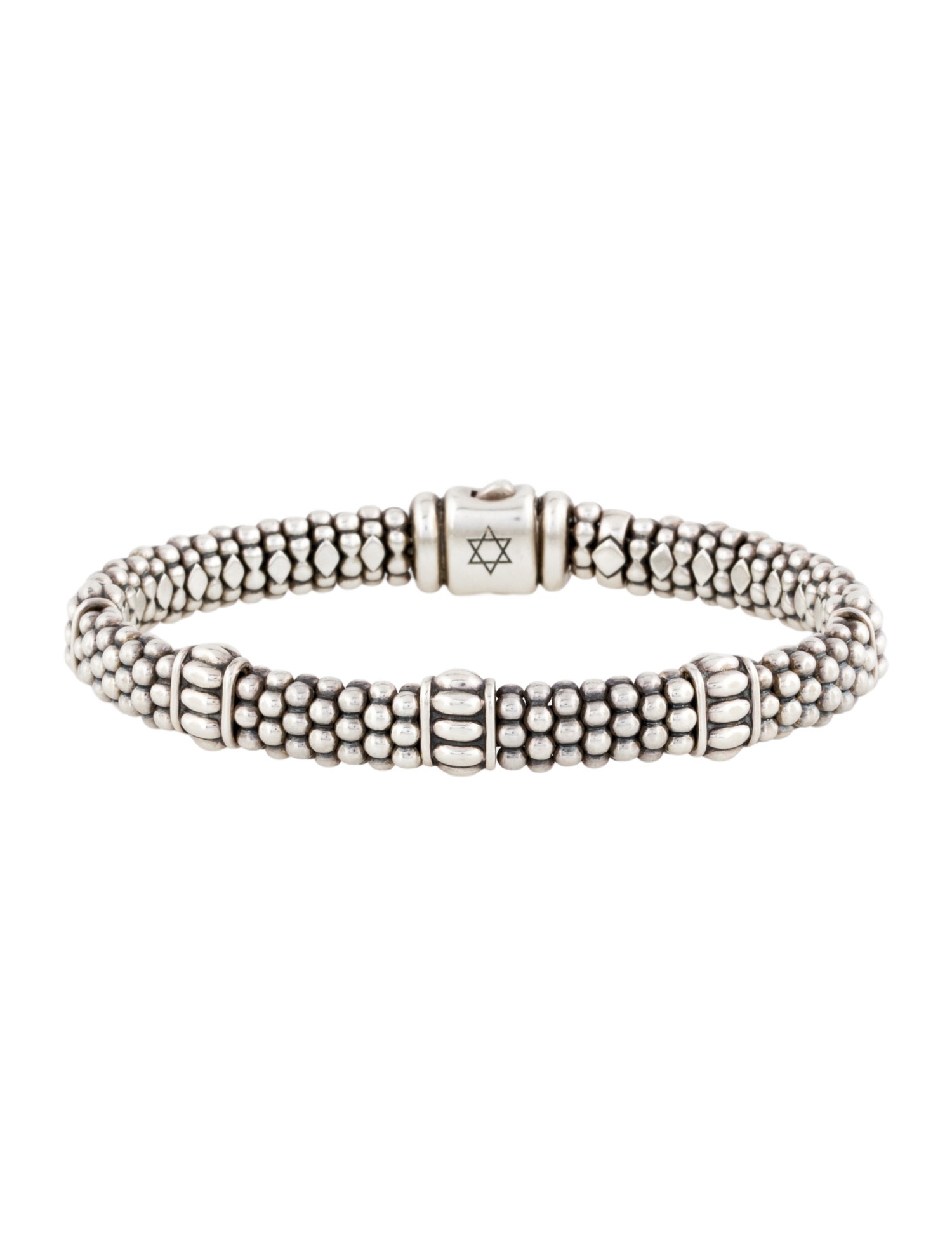 Lagos Fluted Beaded Bangle Bracelet