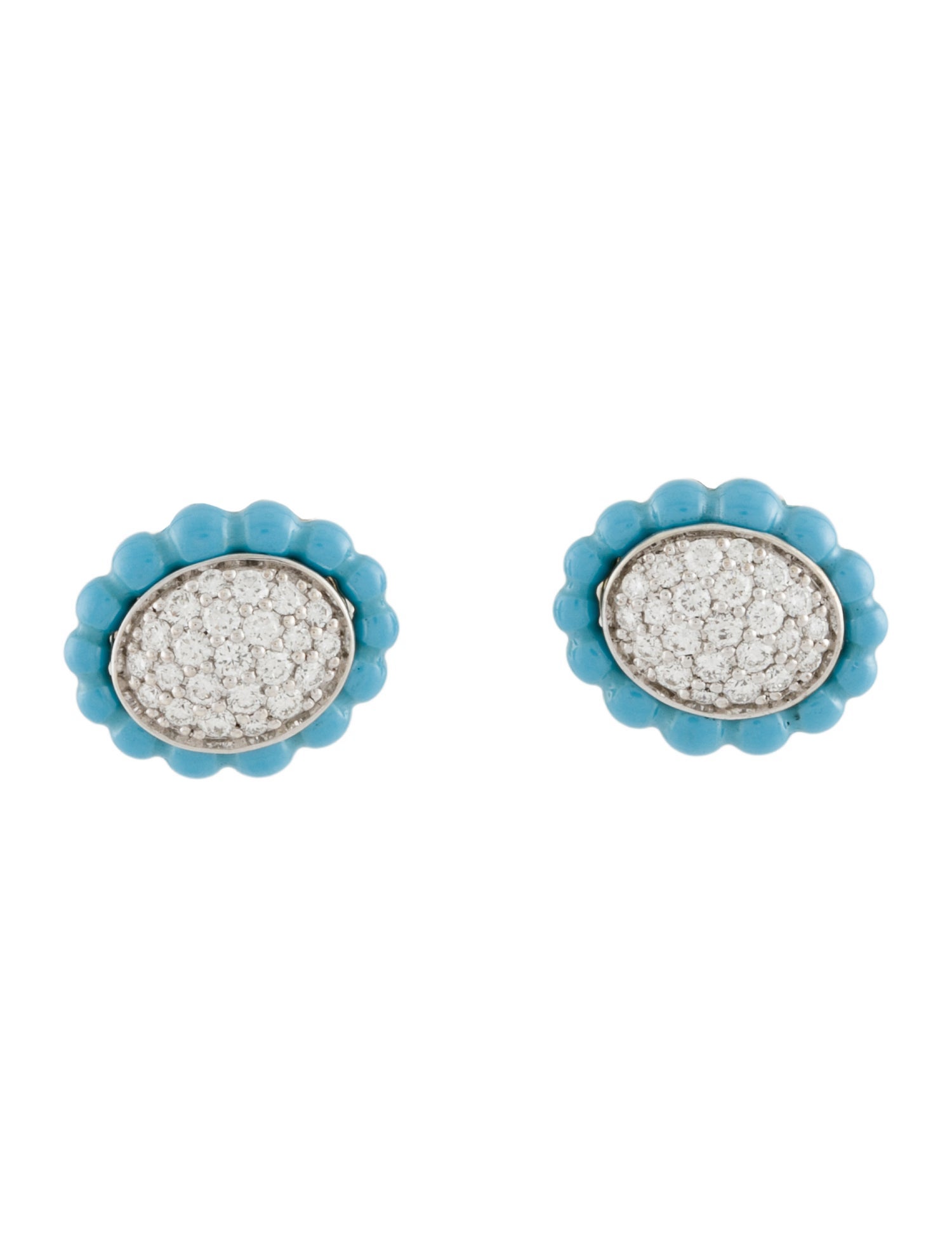 Lagos Diamond & Ceramic Stud Earrings