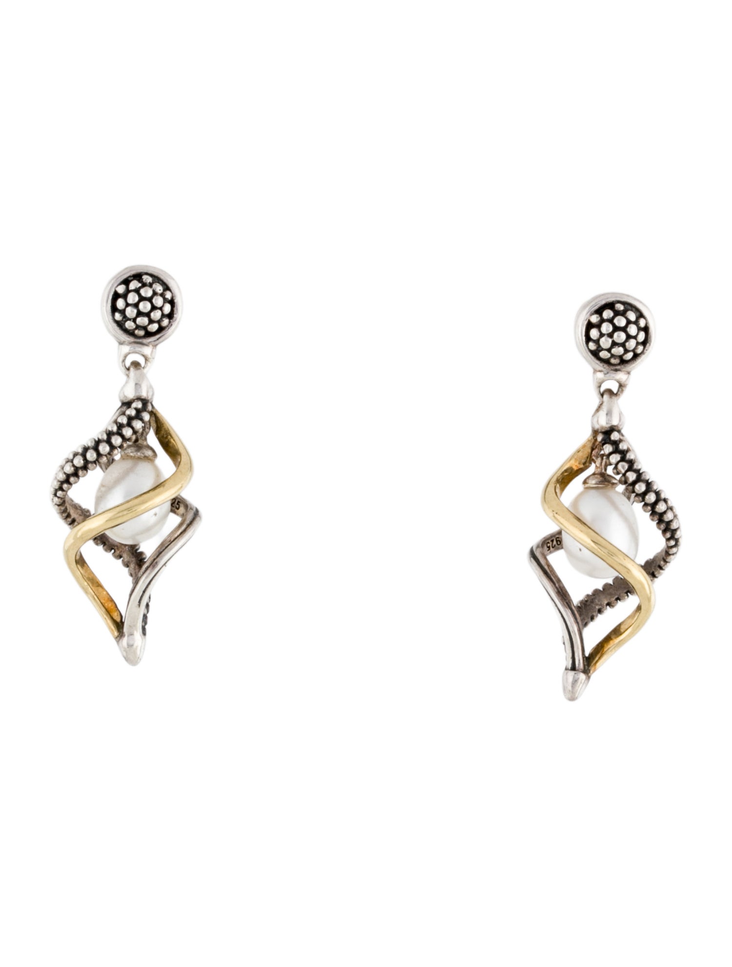 Lagos Pearl Twist Drop Earrings