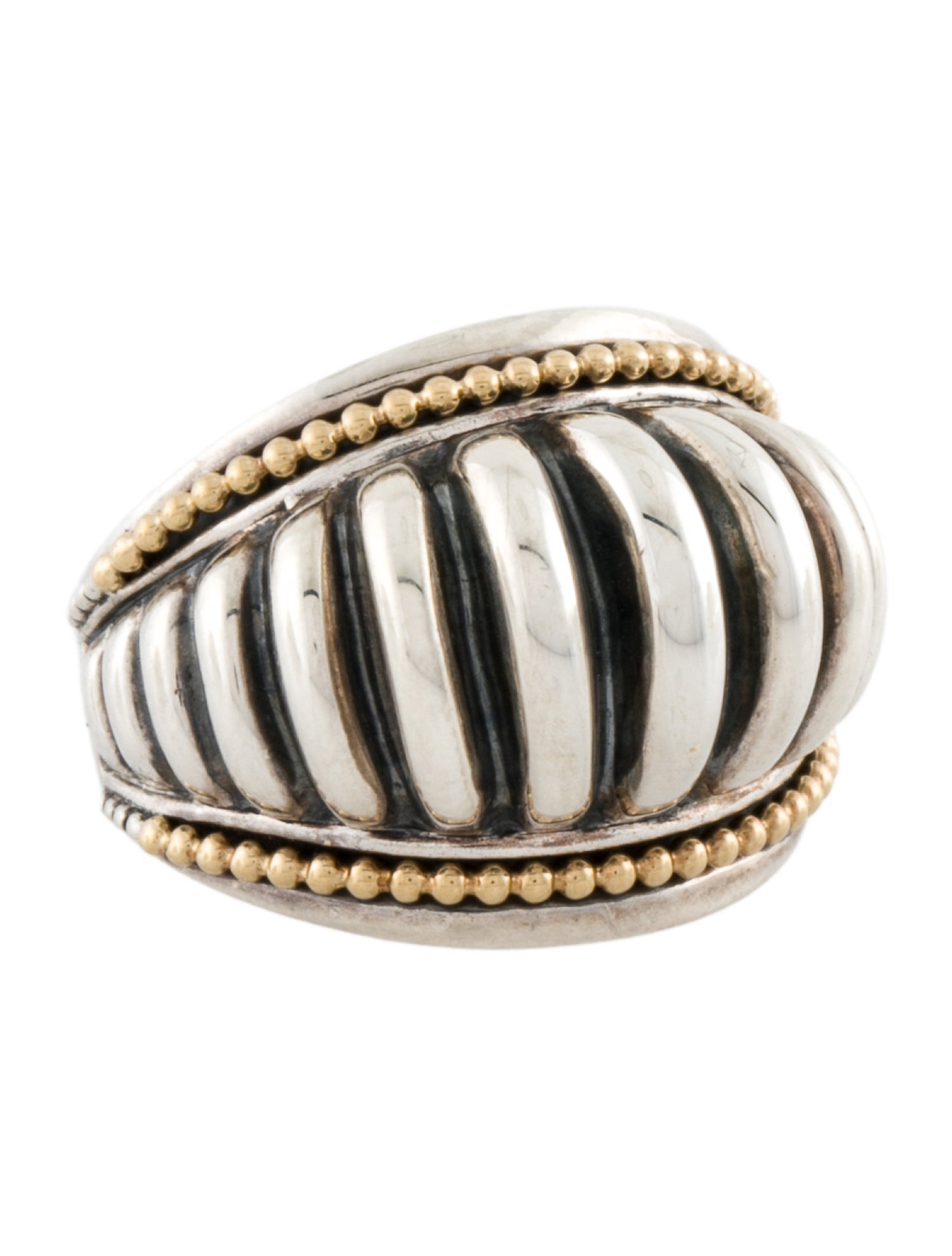 Lagos Two-Tone Fluted Dome Ring