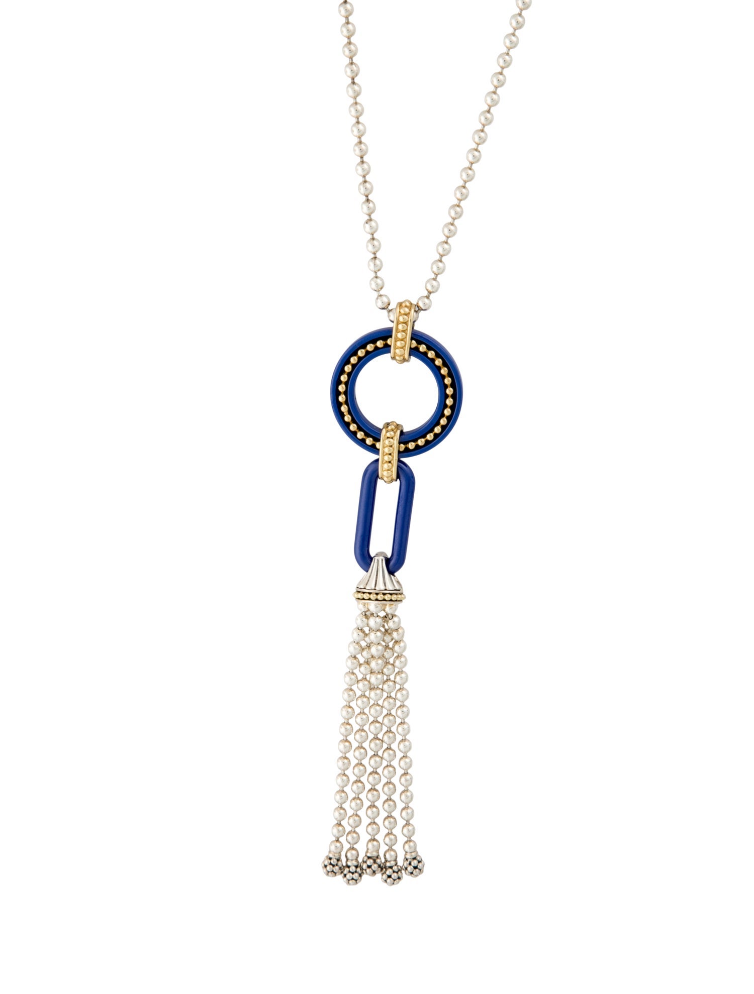 Lagos Ultramarine Ceramic Tassel Pendant Necklace
