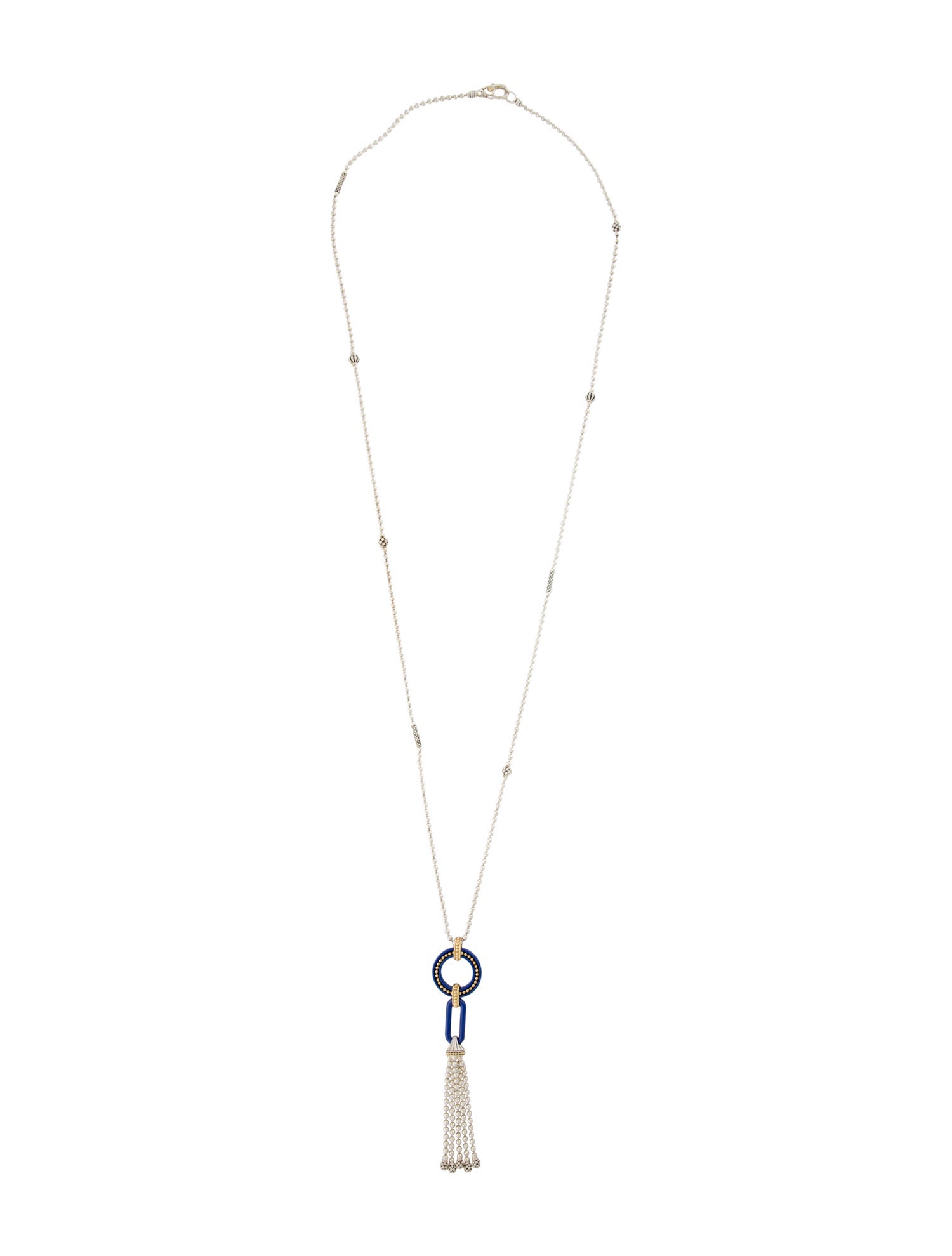 Lagos Ultramarine Ceramic Tassel Pendant Necklace