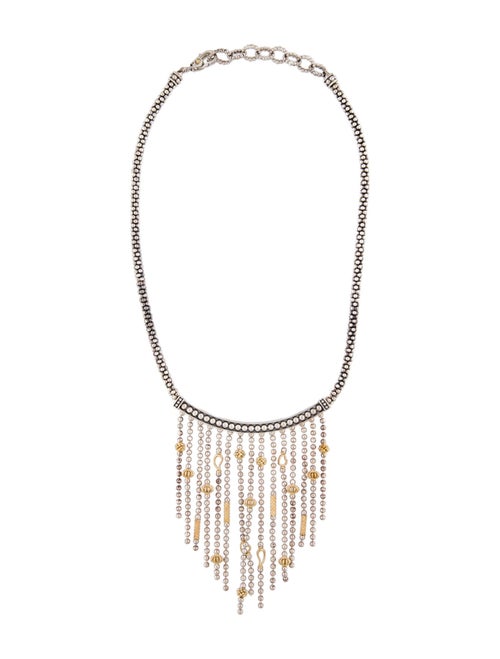Lagos Two-Tone Icon Multi-Strand Caviar Bead Necklace