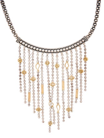 Lagos Two-Tone Icon Multi-Strand Caviar Bead Necklace