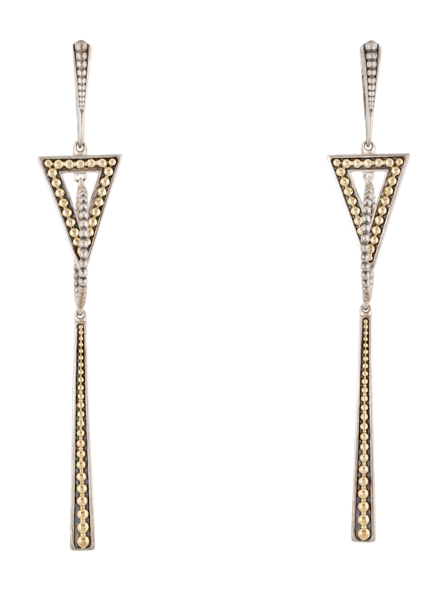 Lagos Two-Tone Triangle Circle Drop Earrings