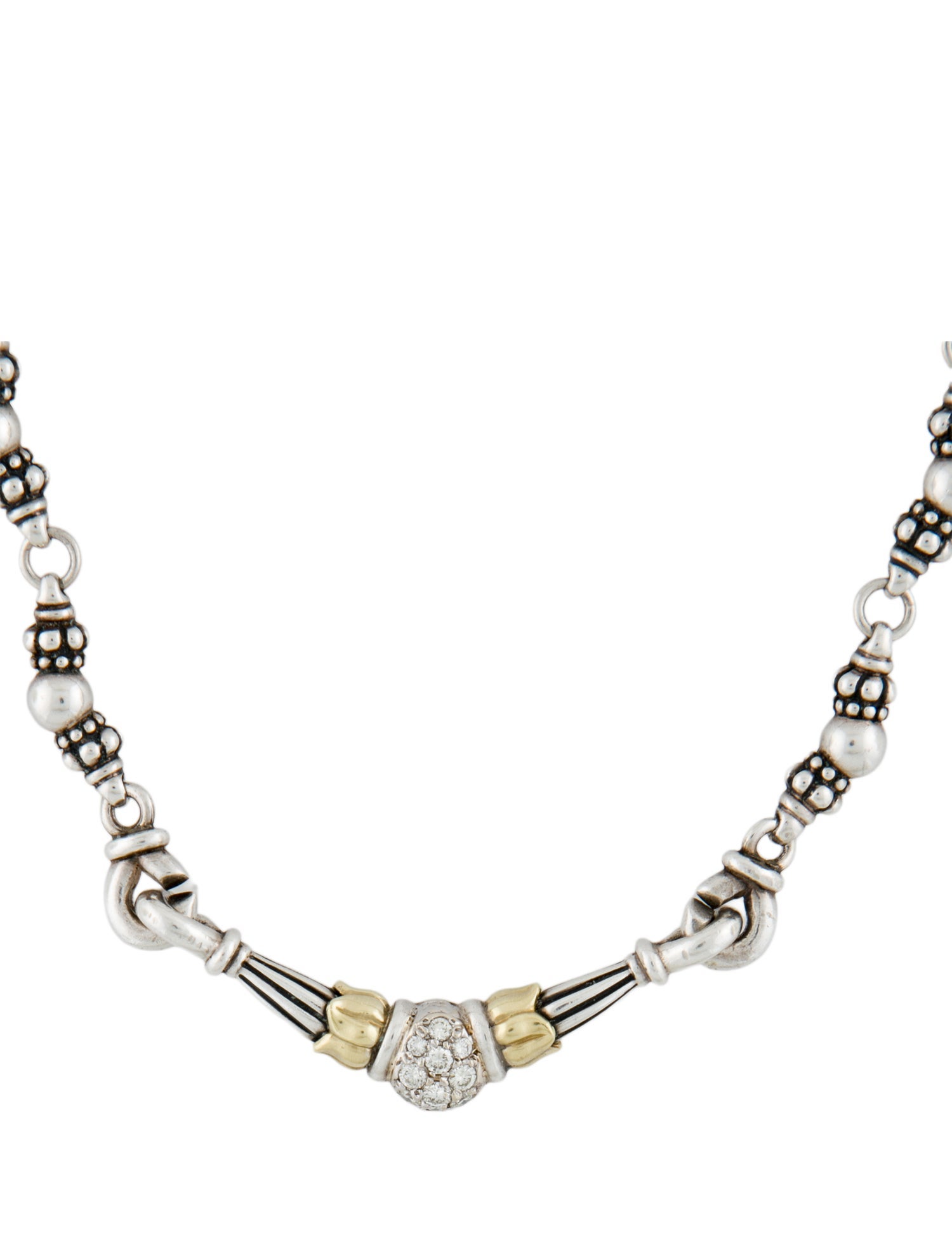Lagos Two-Tone Diamond & Topaz Station Necklace